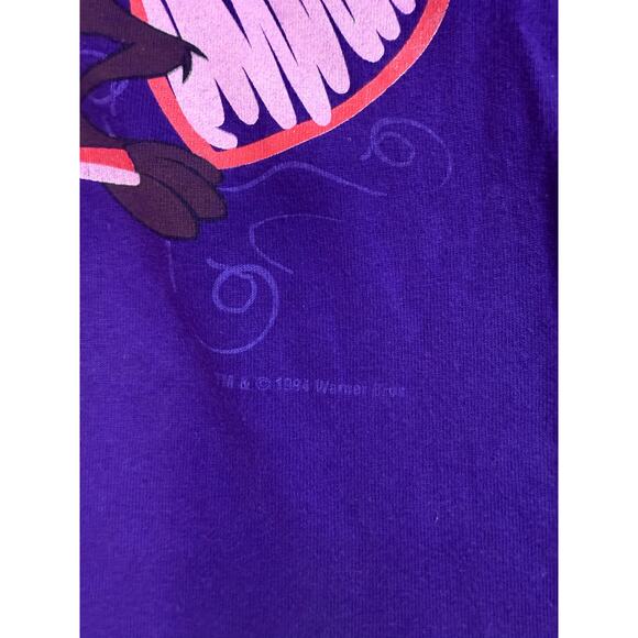 VTG RARE 90s Taz She-Devil Looney Tunes Front/Back Purple USA T-Shirt Fits L/XL* - Picture 7 of 9
